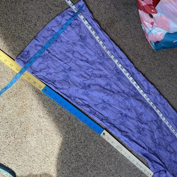 VTG Y2K Salvatore Ferragamo Flare Leg Pants Purple Floral Embroidered Lady Sz 8 - Picture 5 of 13